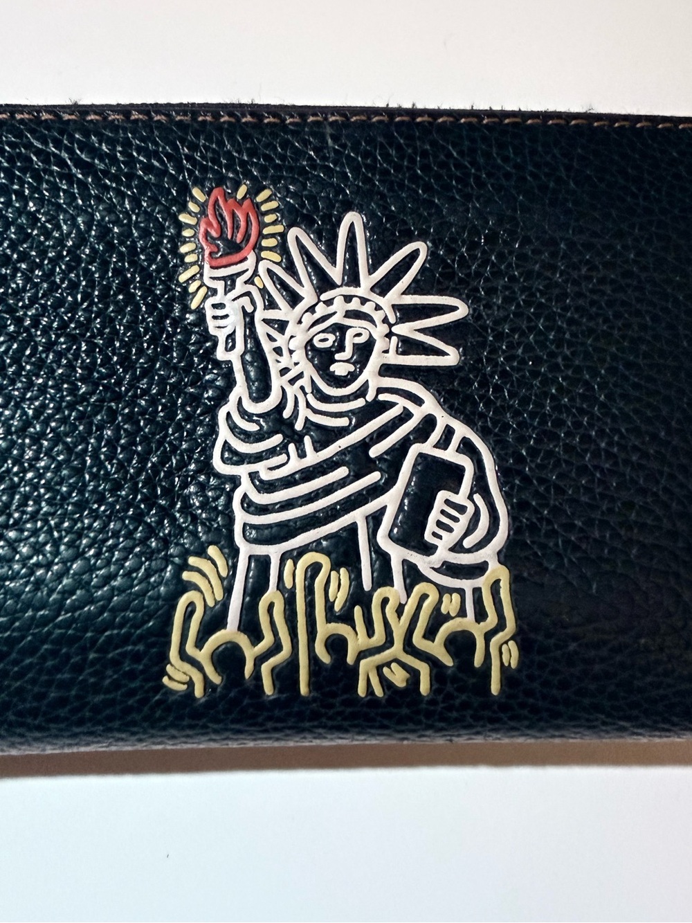 Coach x Keith Herring Vintage Statue of Liberty Red Flame Torch Wristlet Wallet